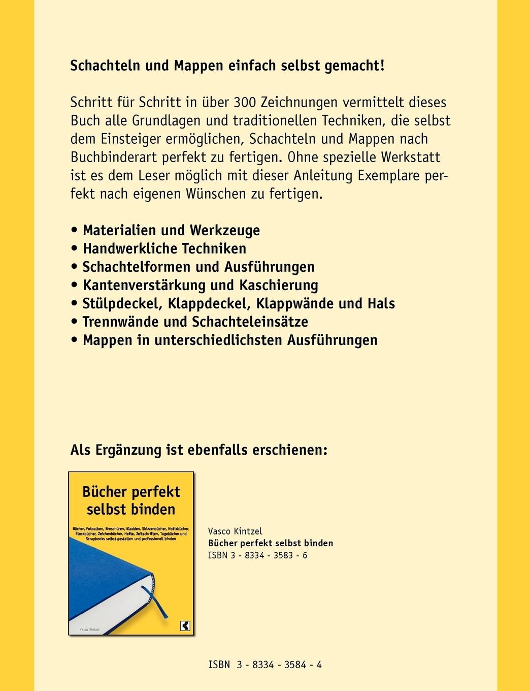 Rückseite: 9783833435843 | Schachteln und Mappen perfekt selbst gemacht | Vasco Kintzel | Buch