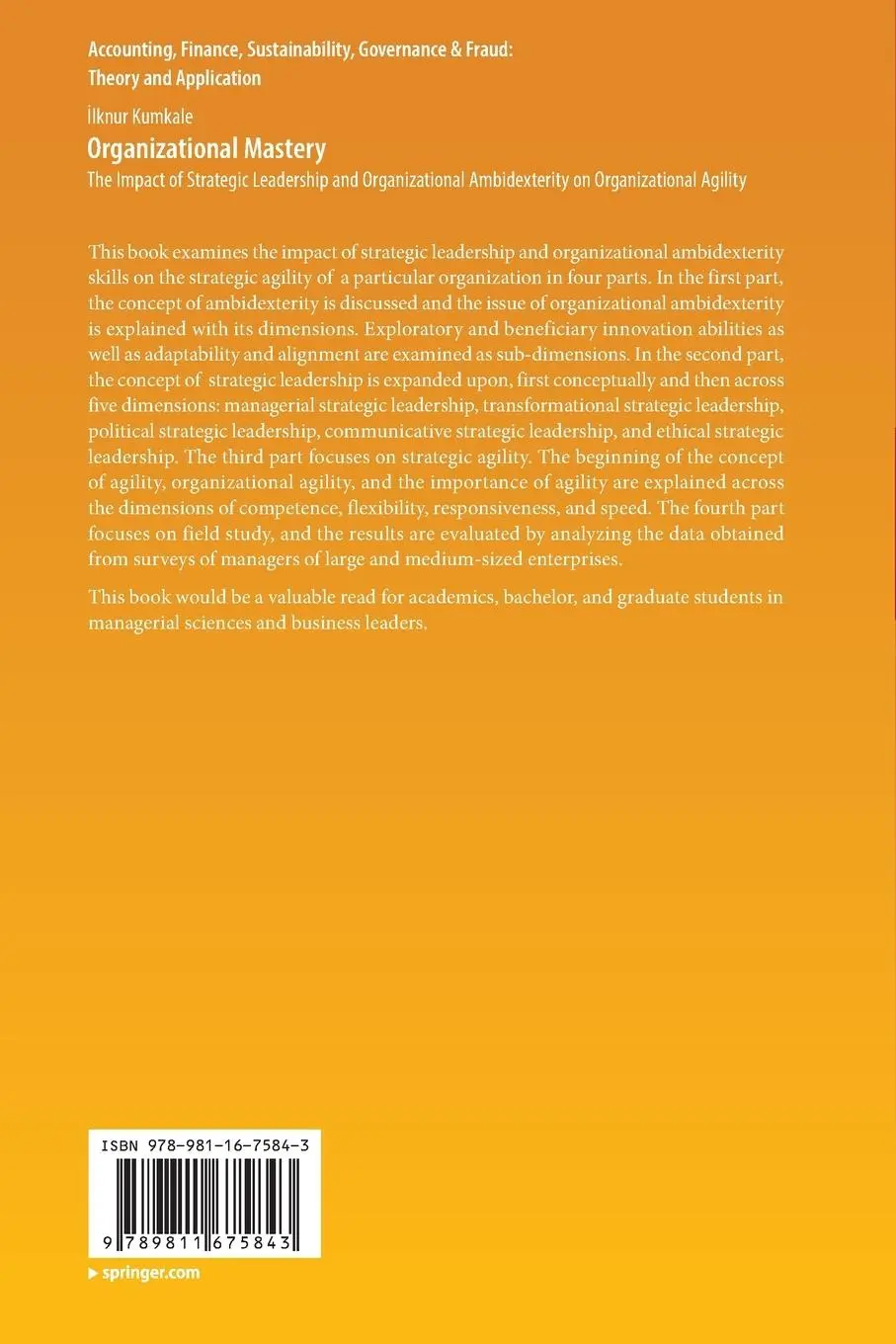 Rückseite: 9789811675843 | Organizational Mastery | ¿Lknur Kumkale | Taschenbuch | xiv | Englisch