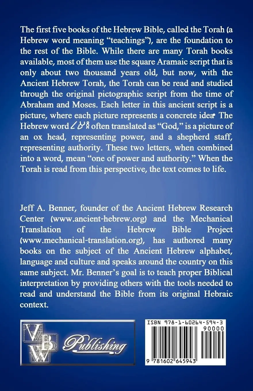Rückseite: 9781602645943 | Ancient Hebrew Torah | Jeff A. Benner | Taschenbuch | Englisch | 2010