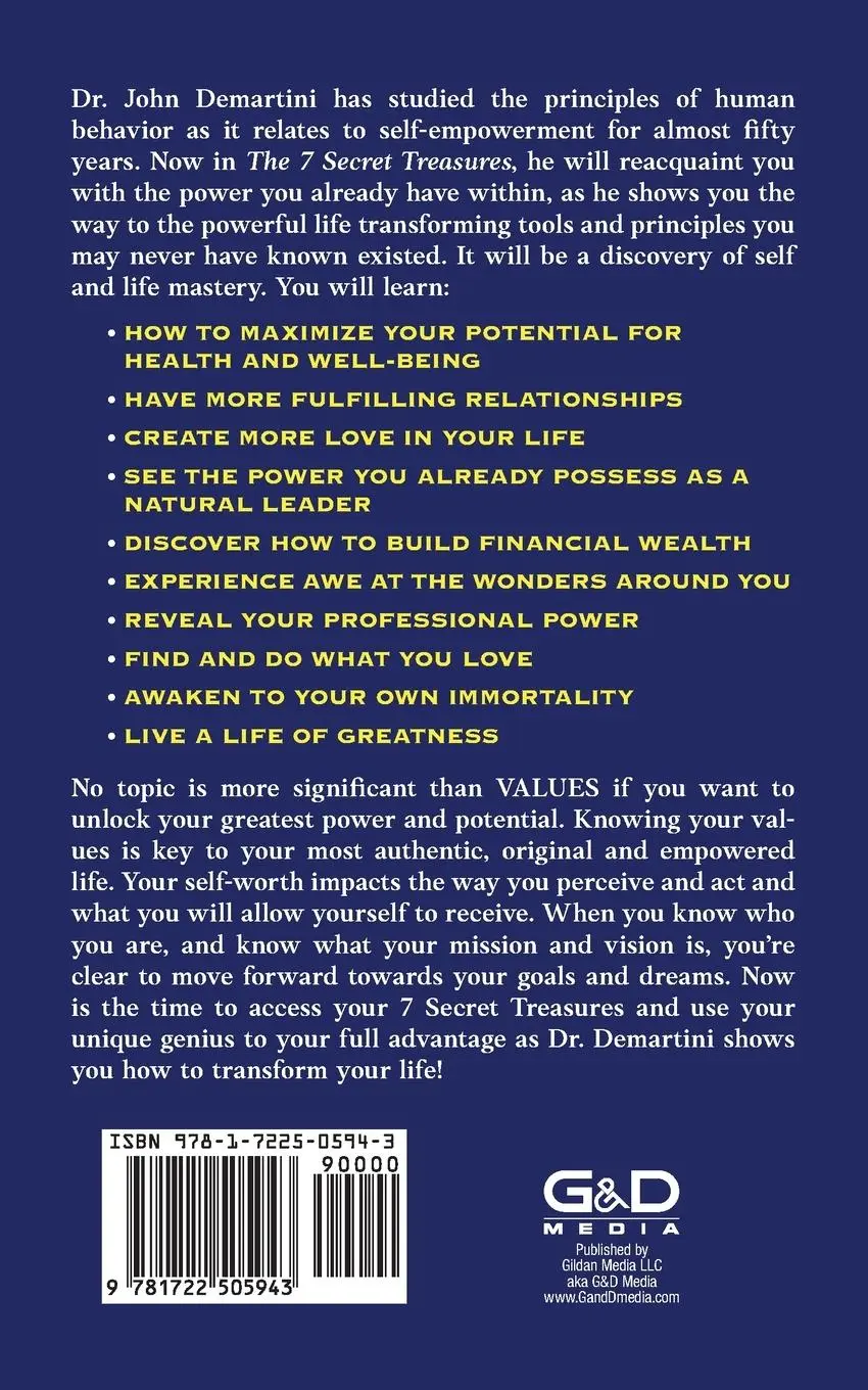 Rückseite: 9781722505943 | The 7 Secret Treasures | John Demartini | Taschenbuch | Englisch