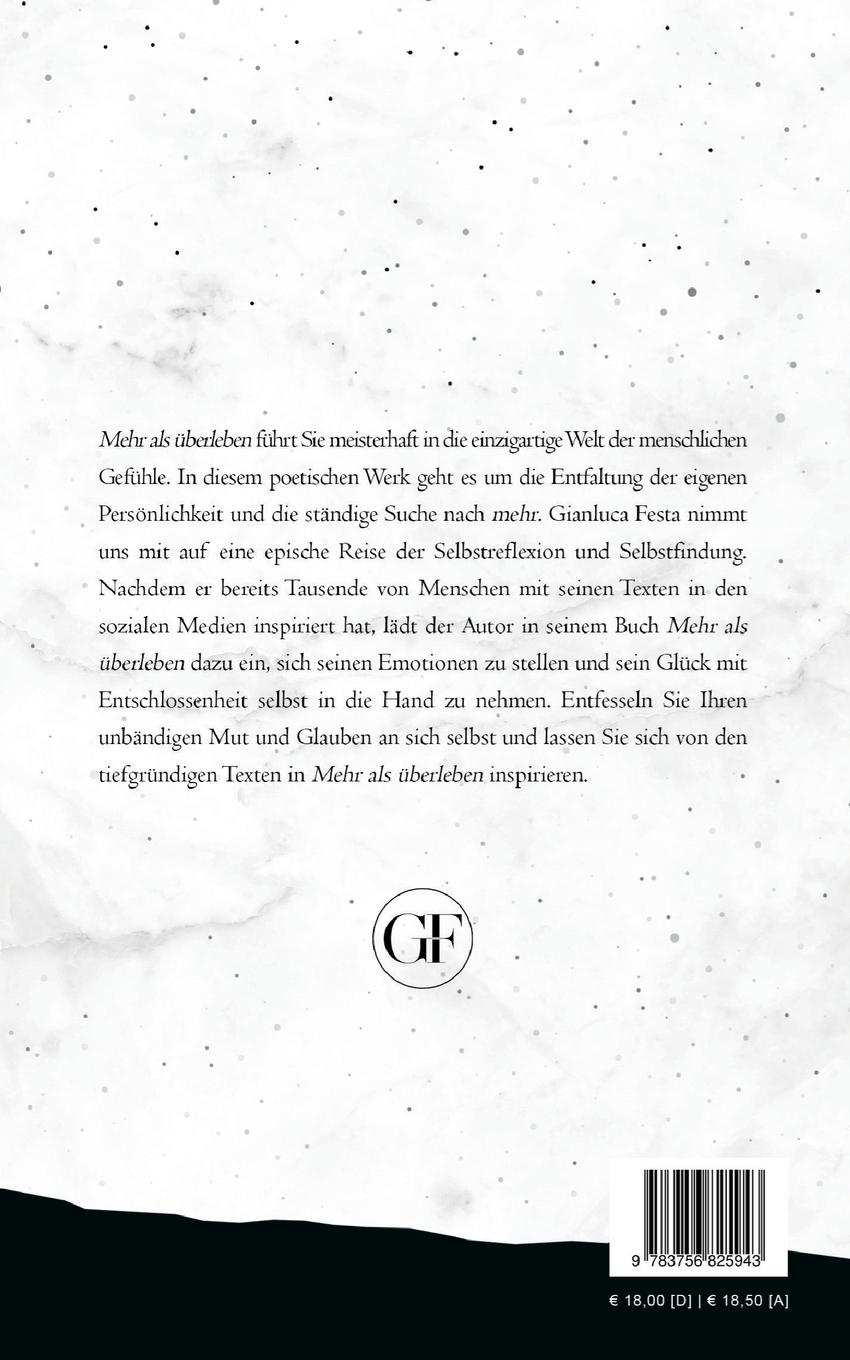 Rückseite: 9783756825943 | Mehr als überleben | Gianluca Festa | Taschenbuch | Paperback | 160 S.
