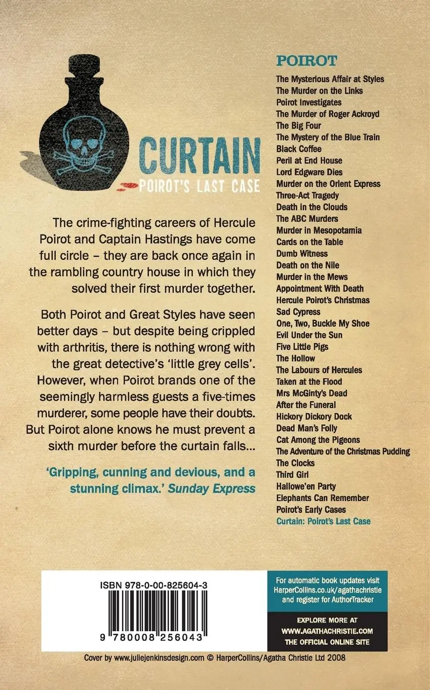 Rückseite: 9780008256043 | Curtain | Poirot'S Last Case | Agatha Christie | Taschenbuch | 2018