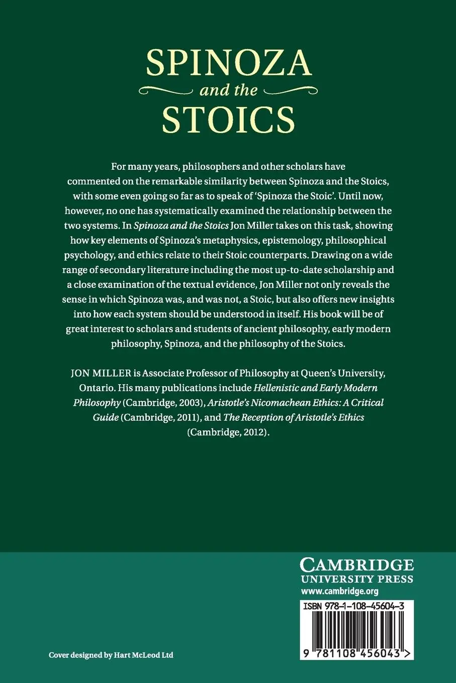 Rückseite: 9781108456043 | Spinoza and the Stoics | Jon Miller | Taschenbuch | Englisch | 2017