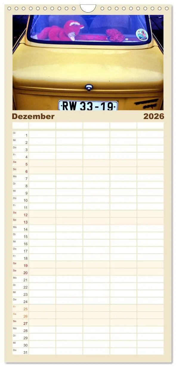 Bild: 9783457286043 | Familienplaner 2026 - Trabi-Land DDR mit 5 Spalten (Wandkalender,...