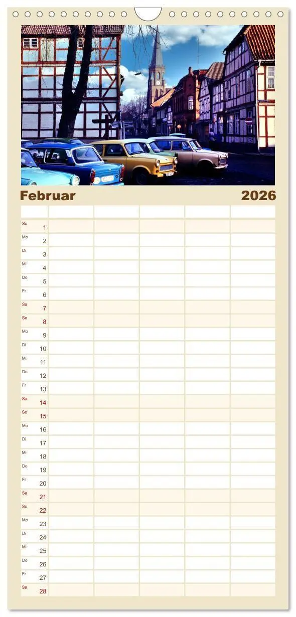 Bild: 9783457286043 | Familienplaner 2026 - Trabi-Land DDR mit 5 Spalten (Wandkalender,...