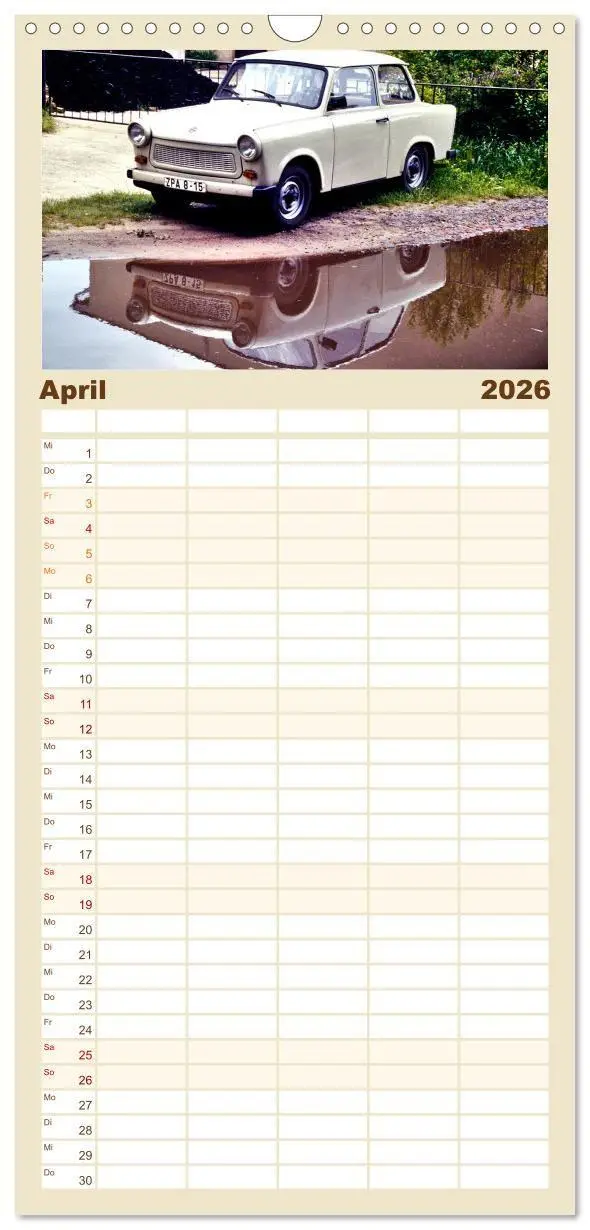 Bild: 9783457286043 | Familienplaner 2026 - Trabi-Land DDR mit 5 Spalten (Wandkalender,...