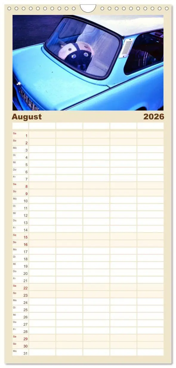Bild: 9783457286043 | Familienplaner 2026 - Trabi-Land DDR mit 5 Spalten (Wandkalender,...