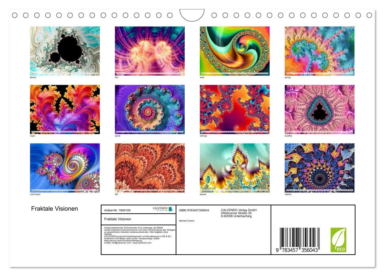 Bild: 9783457356043 | Fraktale Visionen (Wandkalender 2026 DIN A4 quer), CALVENDO...
