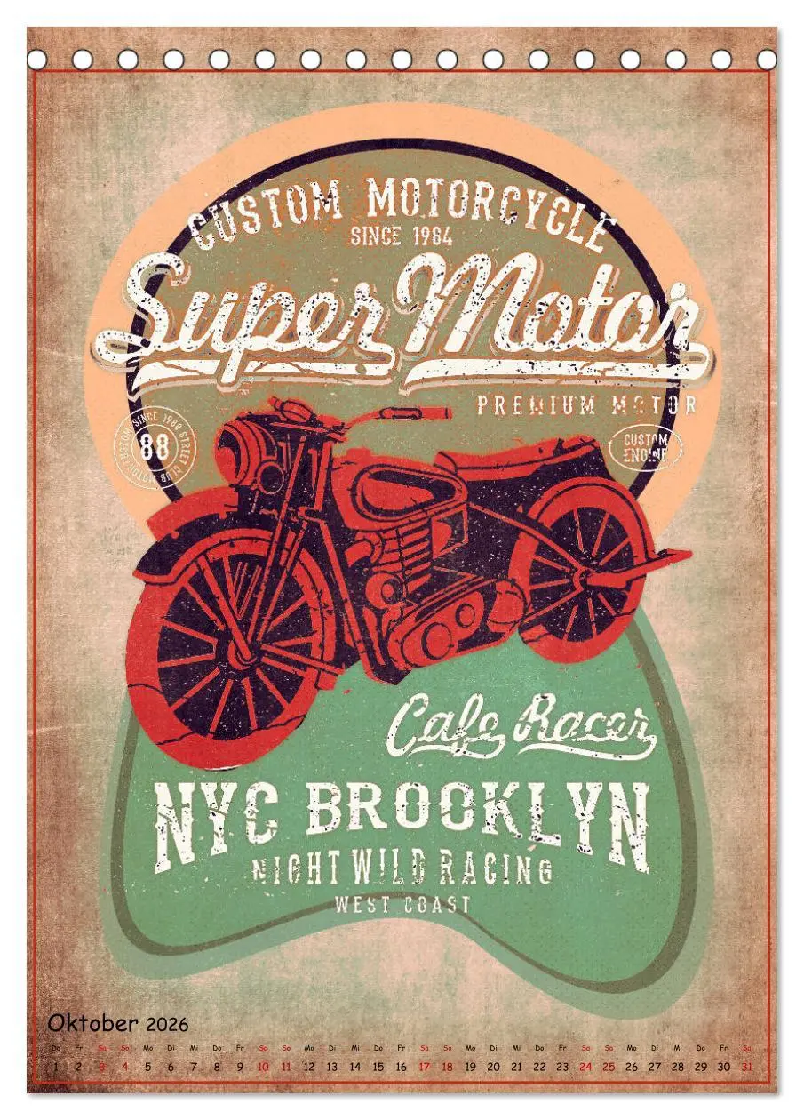 Bild: 9783516376043 | Motorrad Nostalgie (Tischkalender 2026 DIN A5 hoch), CALVENDO...