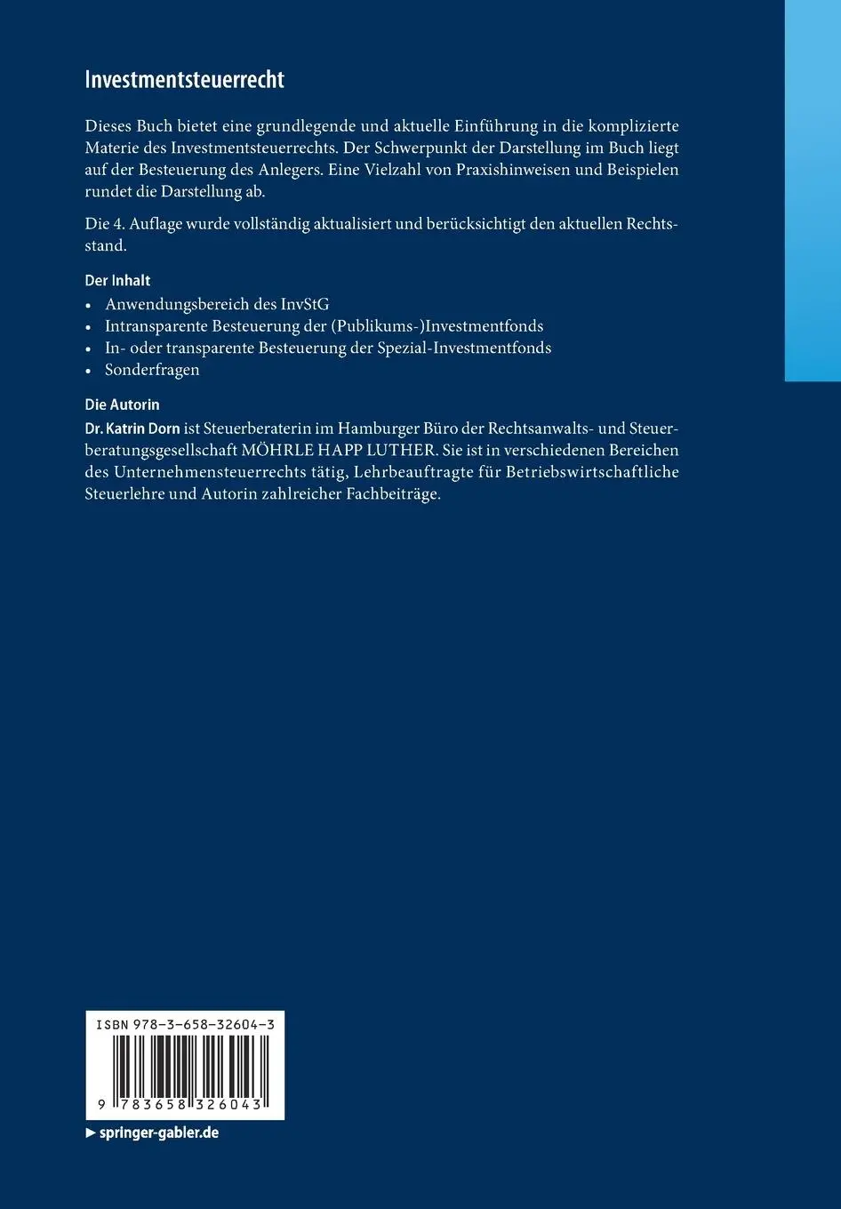 Rückseite: 9783658326043 | Investmentsteuerrecht | Einführung | Katrin Dorn | Taschenbuch | XIV