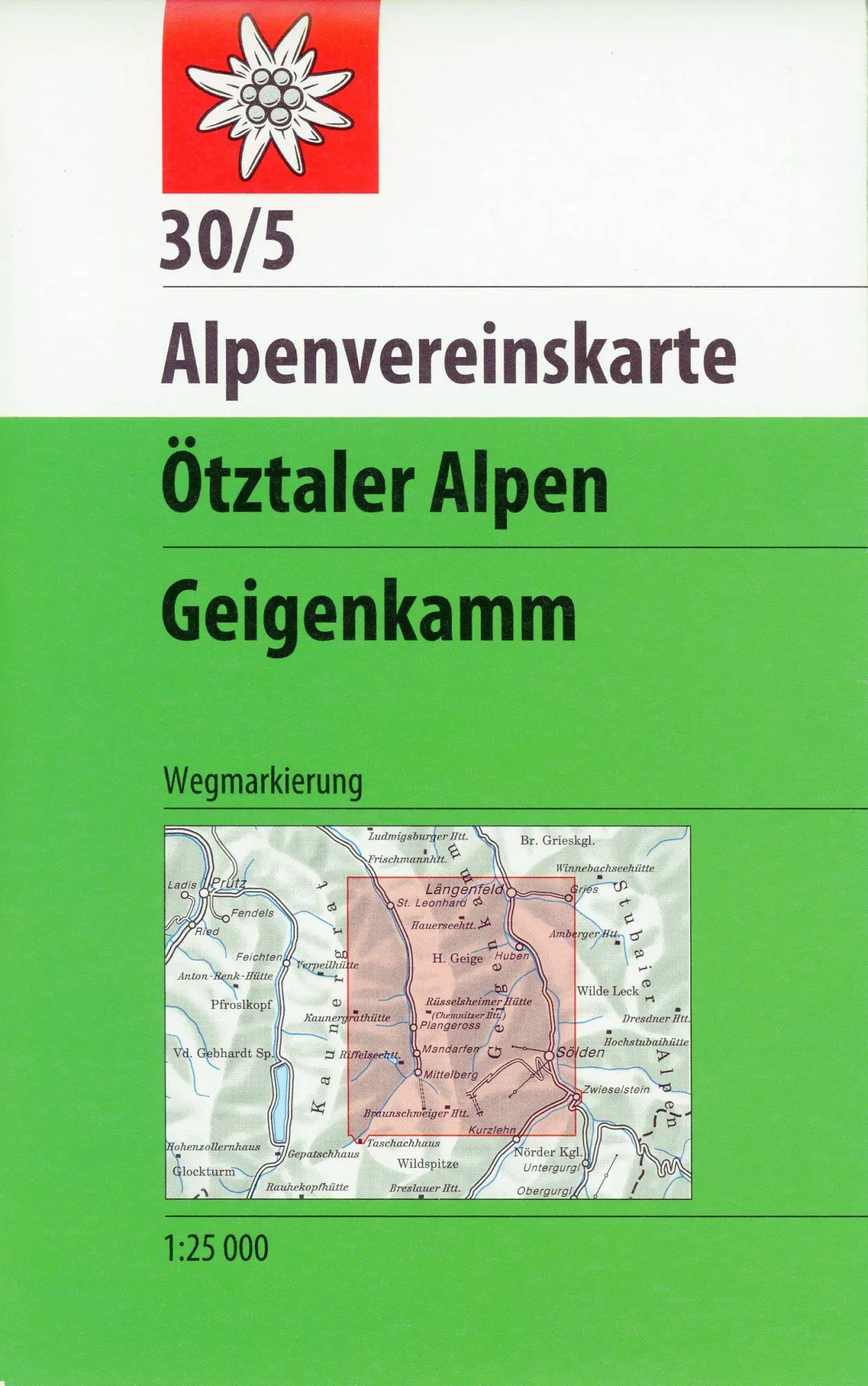Cover: 9783948256043 | Ötztaler Alpen, Geigenkamm 1:25 000 | Wegmarkierung | Alpenverein