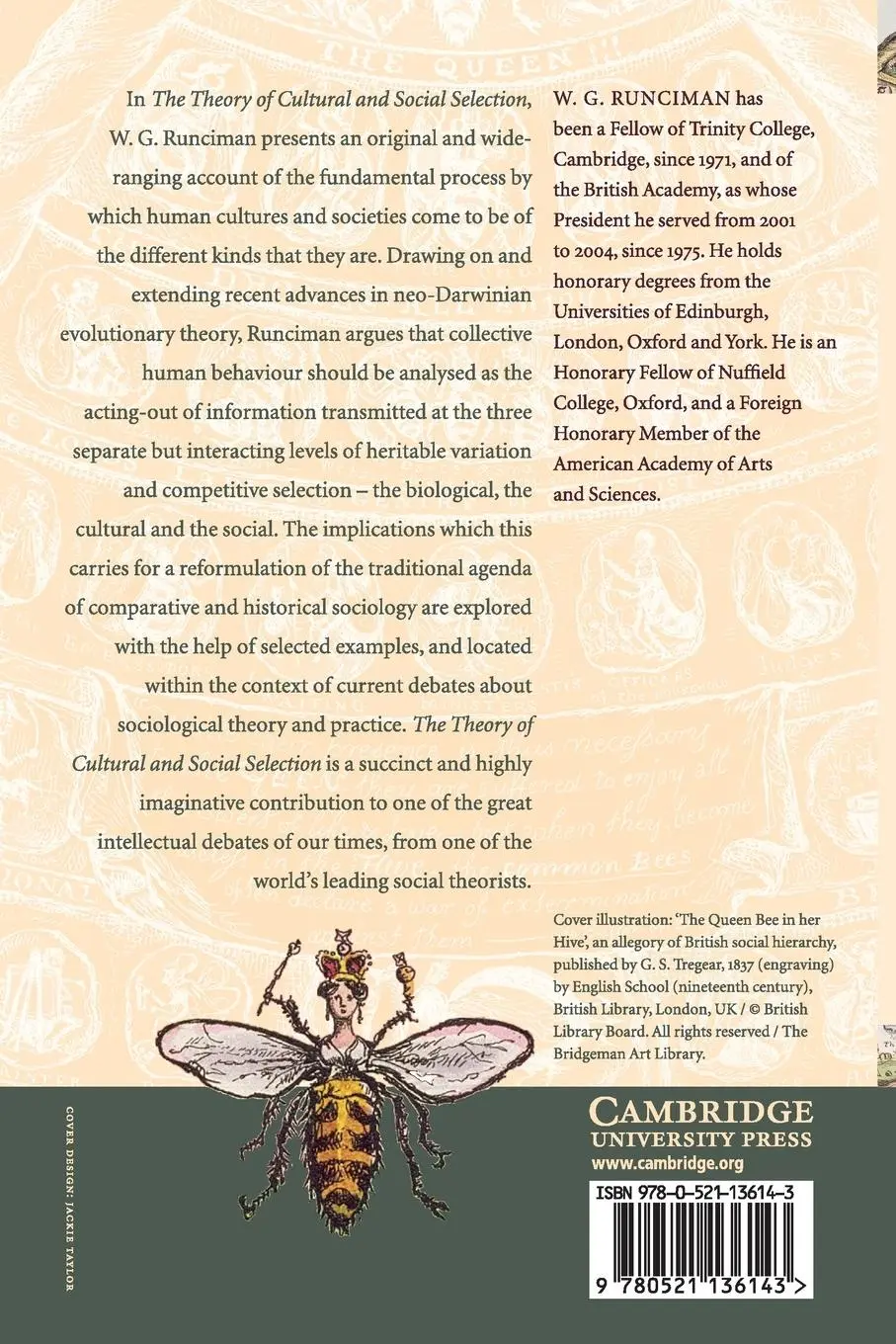 Rückseite: 9780521136143 | The Theory of Cultural and Social Selection | W. G. Runciman | Buch