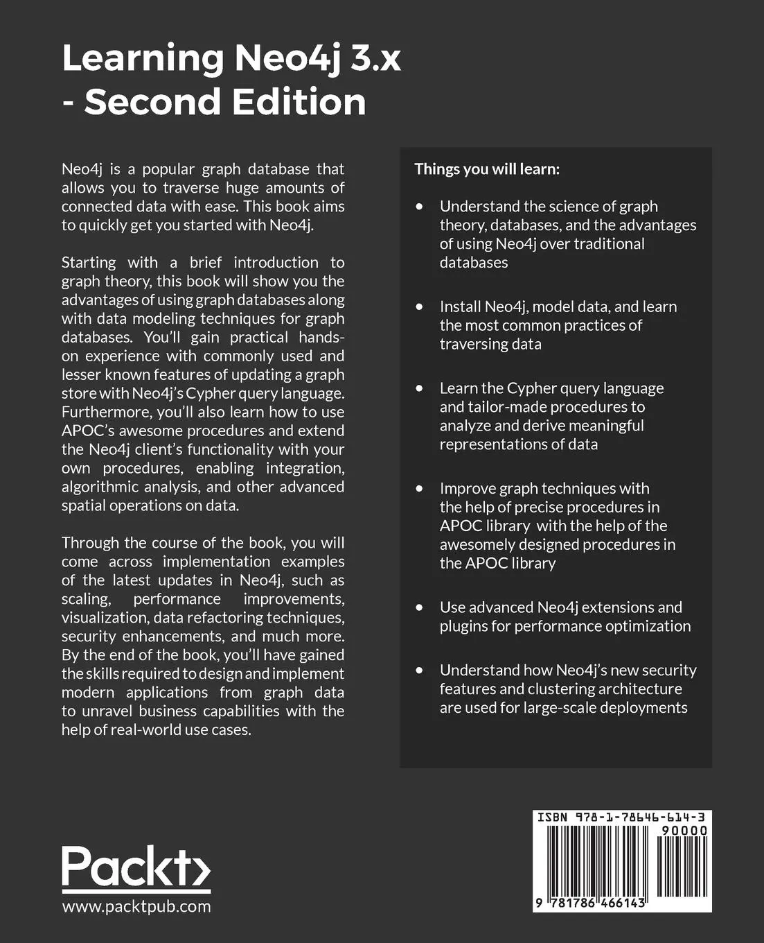Rückseite: 9781786466143 | Learning Neo4j 3.x | Jérôme Baton | Taschenbuch | Englisch | 2017