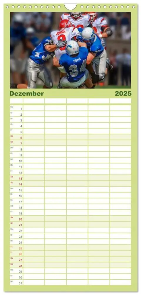 Bild: 9783457106143 | Familienplaner 2025 - American Football - Taktik und Athletik mit 5...