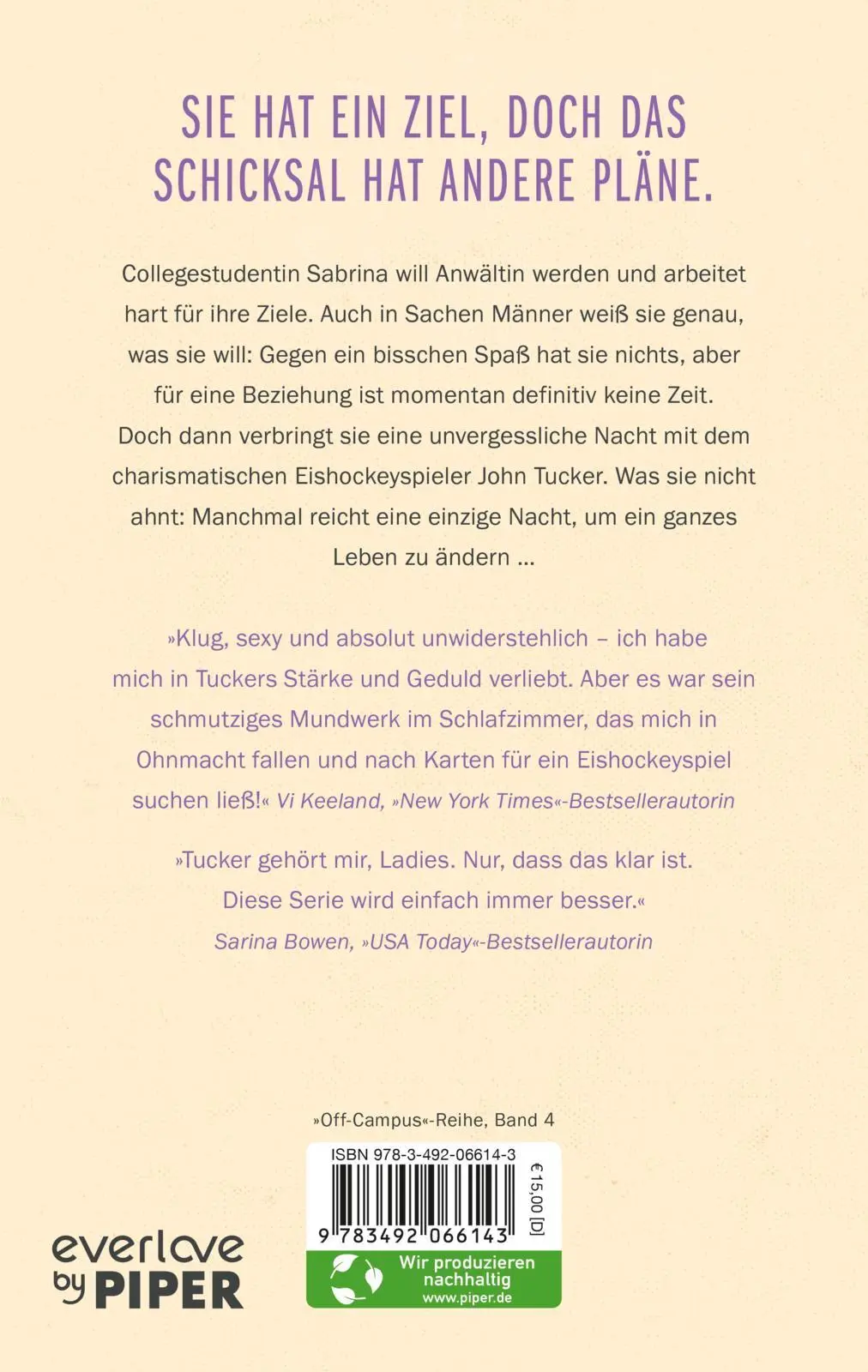 Rückseite: 9783492066143 | The Goal - Jetzt oder nie | Elle Kennedy | Taschenbuch | Off-Campus