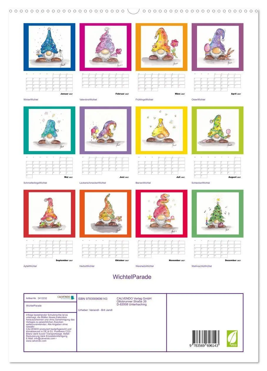 Bild: 9783569696143 | WichtelParade (hochwertiger Premium Wandkalender 2027 DIN A2 hoch),...