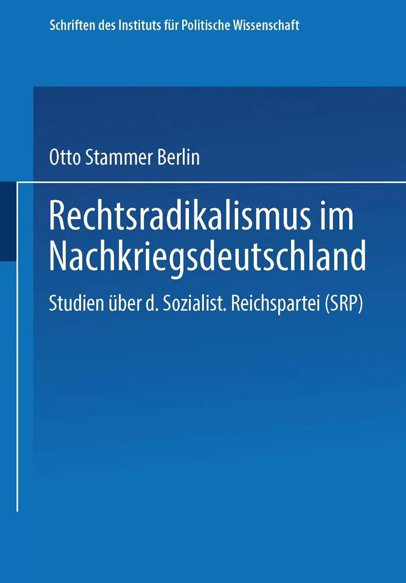 Cover: 9783663196143 | Rechtsradikalismus im Nachkriegsdeutschland | Peter Furth (u. a.) | x
