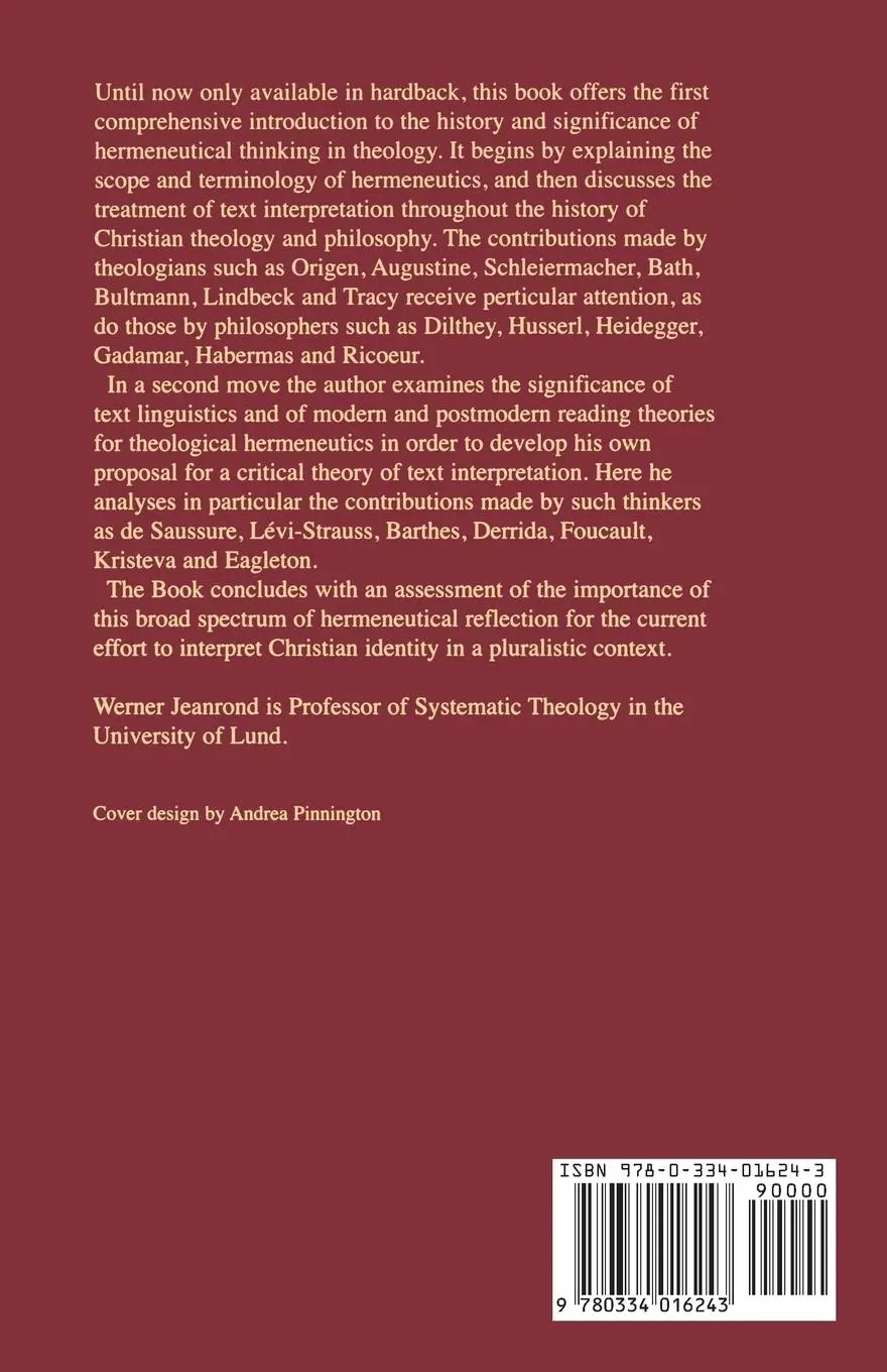 Rückseite: 9780334016243 | Theological Hermeneutics | Development and Significance | Jeanrond