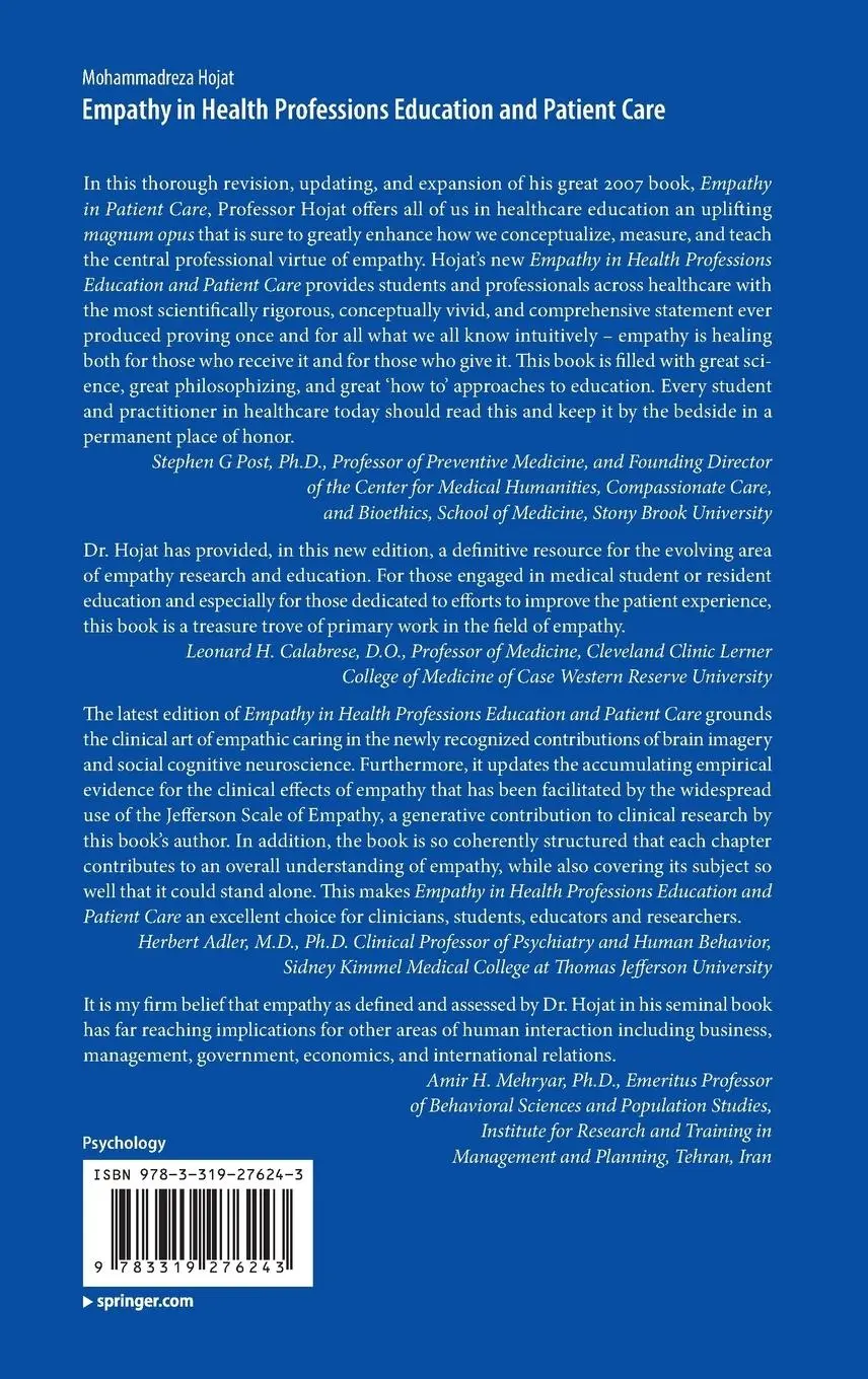 Rückseite: 9783319276243 | Empathy in Health Professions Education and Patient Care | Hojat | xl