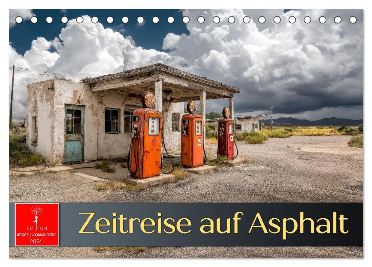 Cover: 9783516596243 | Zeitreise auf Asphalt (Tischkalender 2026 DIN A5 quer), CALVENDO...