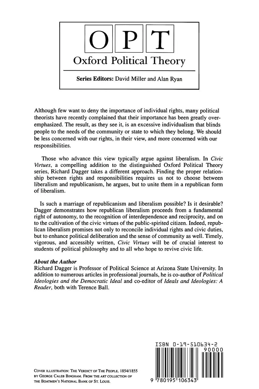 Rückseite: 9780195106343 | Civic Virtues | Rights, Citizenship, and Republican Liberalism | Buch