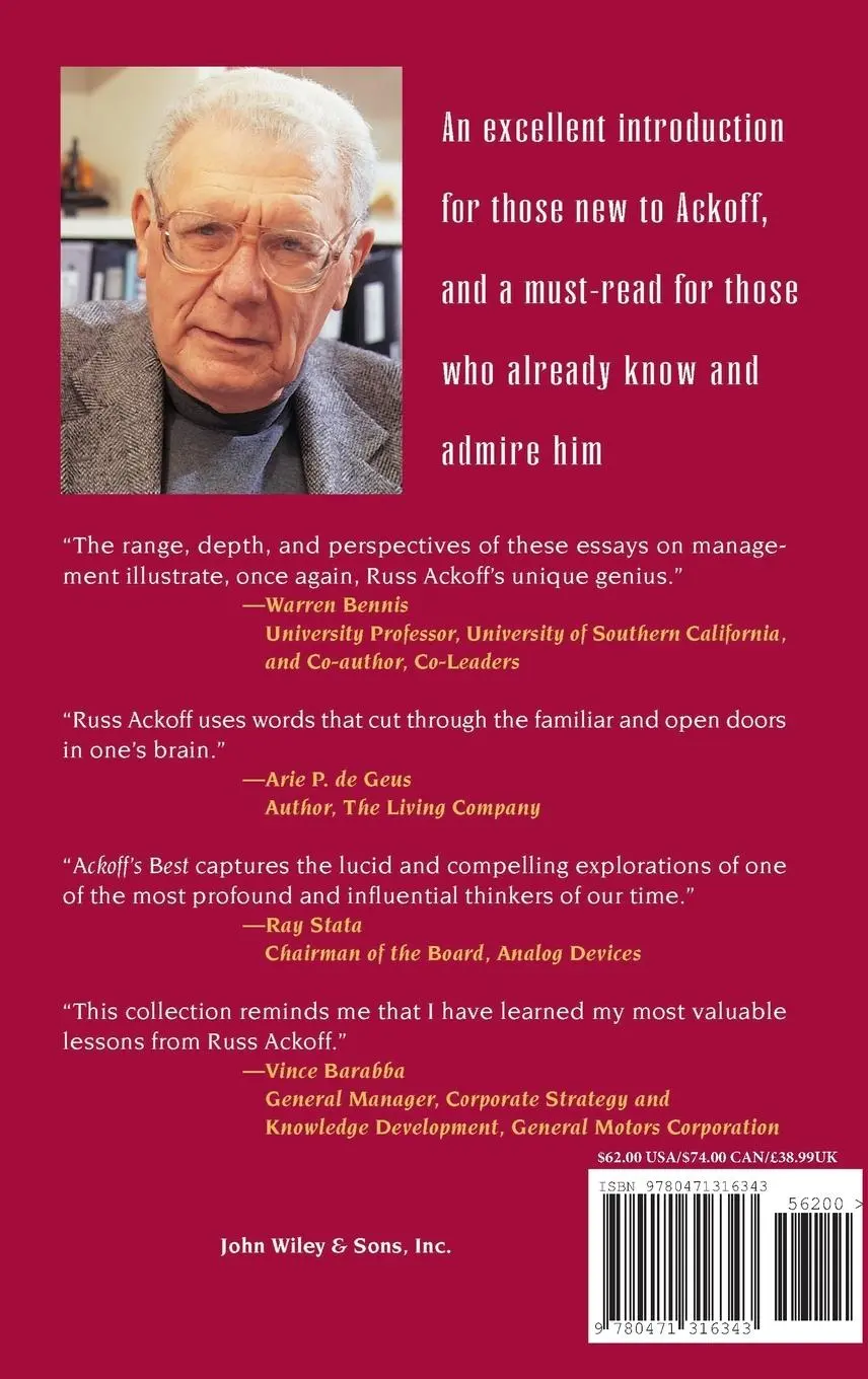 Rückseite: 9780471316343 | Ackoff's Best | His Classic Writings on Management | Russell L Ackoff