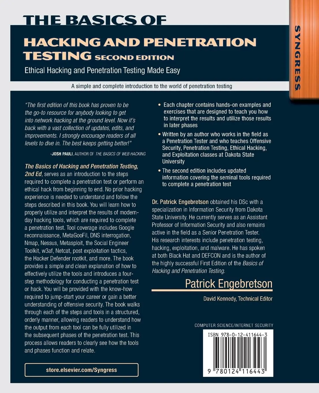 Rückseite: 9780124116443 | The Basics of Hacking and Penetration Testing | Patrick Engebretson