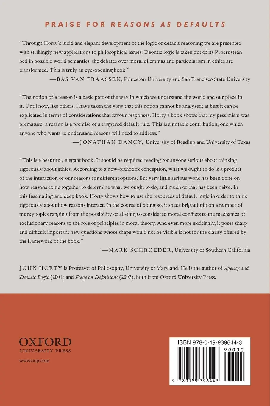 Rückseite: 9780199396443 | Reasons as Defaults | John Francis Horty | Taschenbuch | Englisch