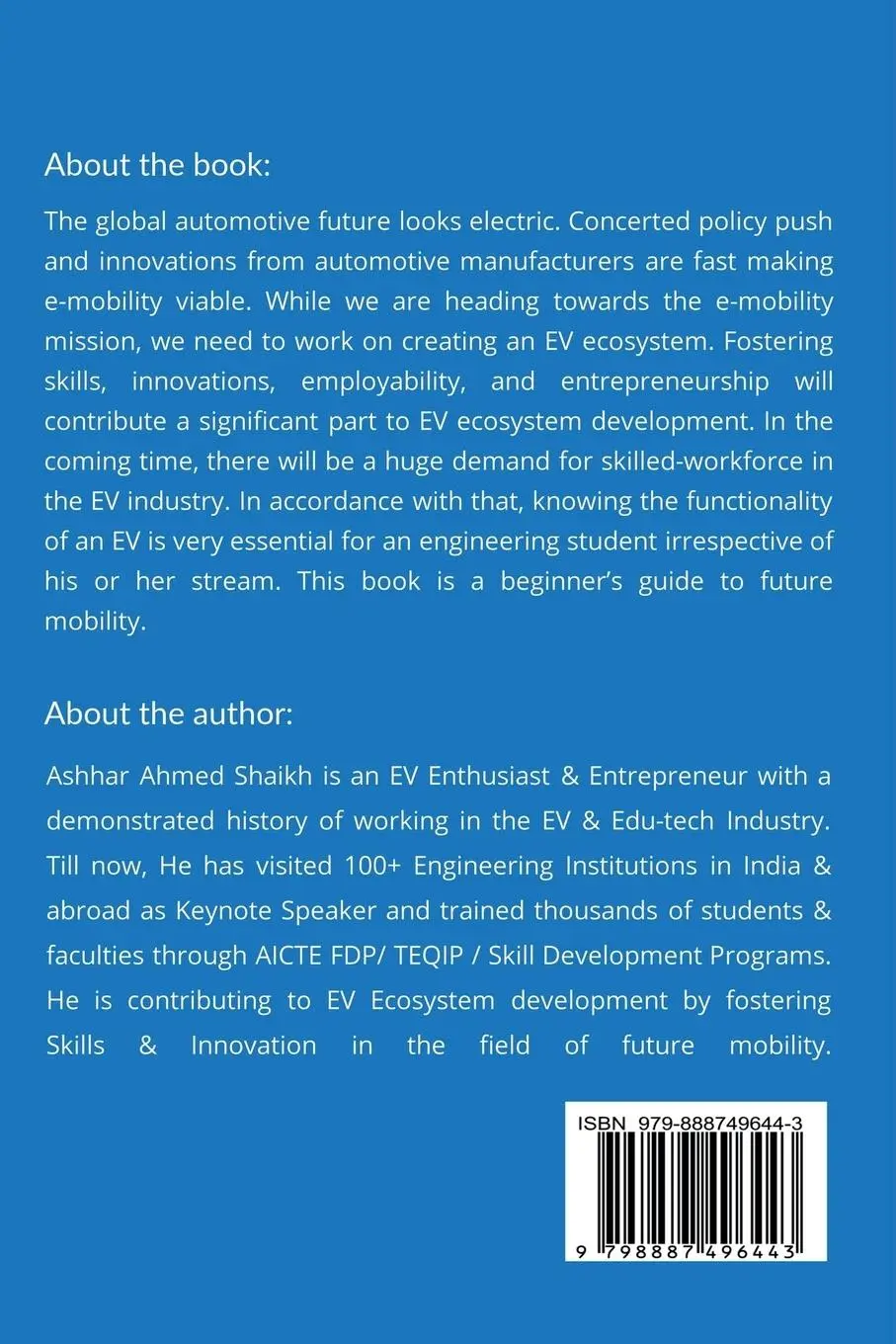 Rückseite: 9798887496443 | EV Engineering Fundamentals | Ashhar Ahmed | Taschenbuch | Englisch