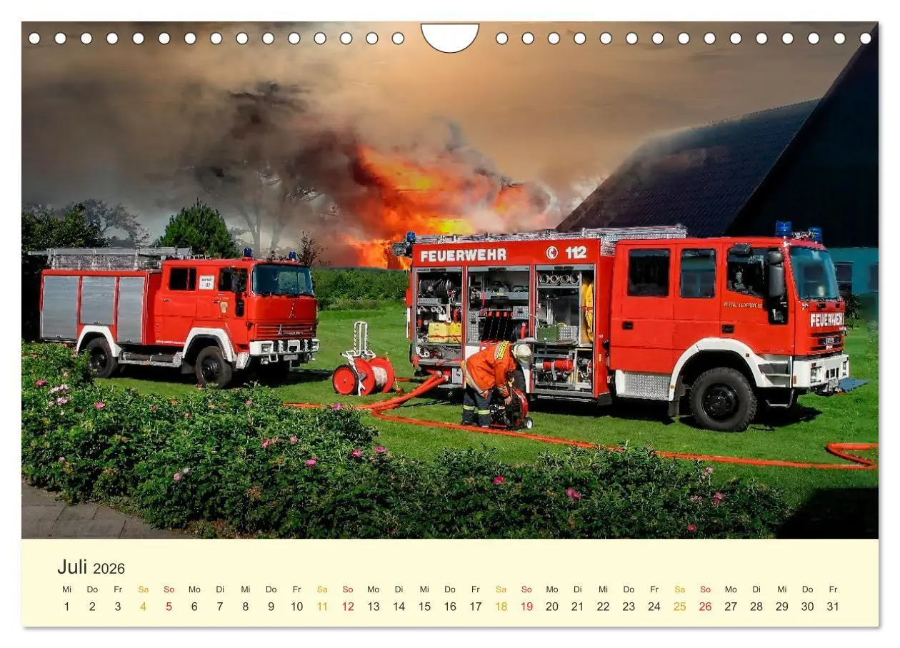 Bild: 9783457546543 | Feuerwehr - mein Kalender (Wandkalender 2026 DIN A4 quer), CALVENDO...