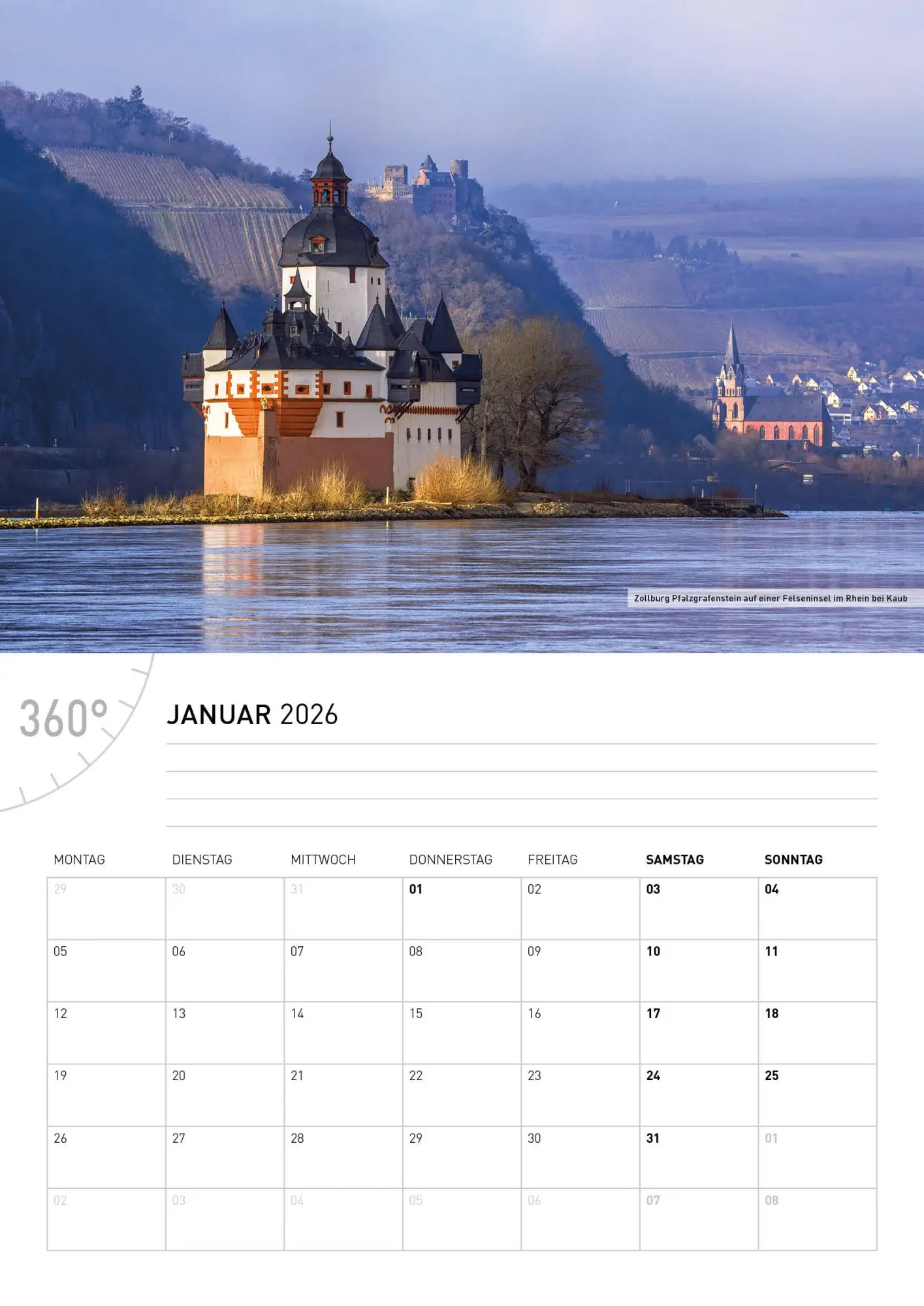 Bild: 9783968556543 | Oberes Mittelrheintal Broschürenkalender 2026 | Friedrich Gier | 28 S.