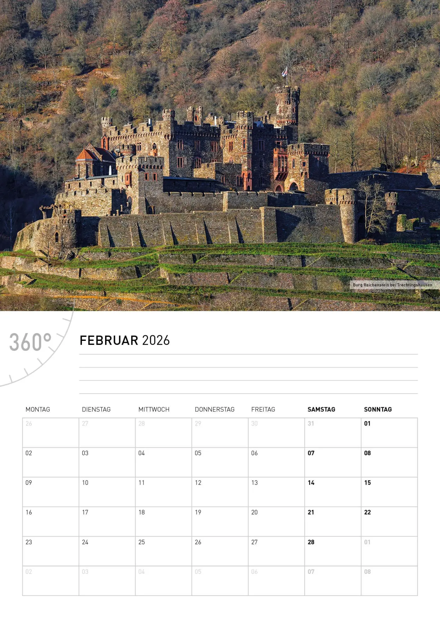 Bild: 9783968556543 | Oberes Mittelrheintal Broschürenkalender 2026 | Friedrich Gier | 28 S.