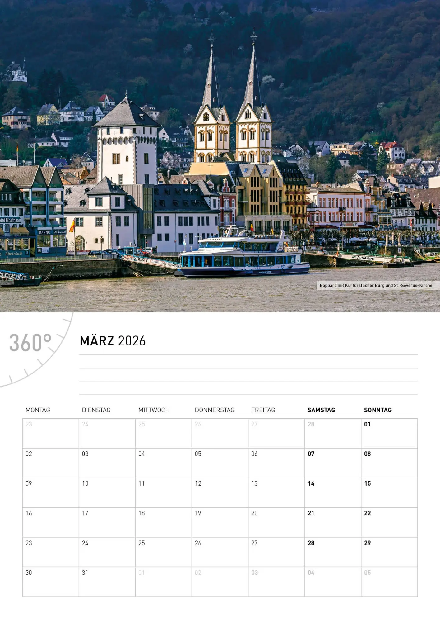 Bild: 9783968556543 | Oberes Mittelrheintal Broschürenkalender 2026 | Friedrich Gier | 28 S.