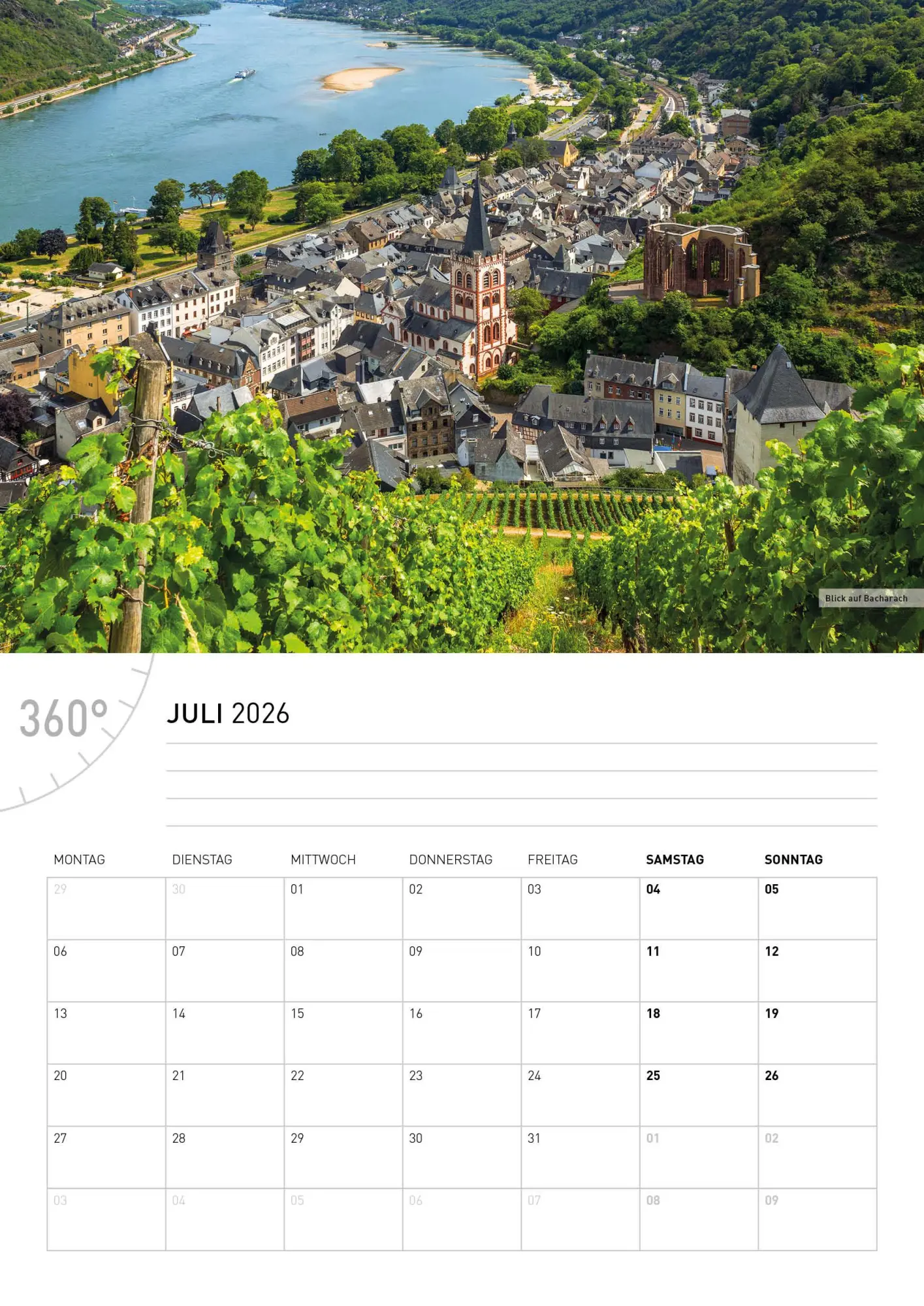 Bild: 9783968556543 | Oberes Mittelrheintal Broschürenkalender 2026 | Friedrich Gier | 28 S.