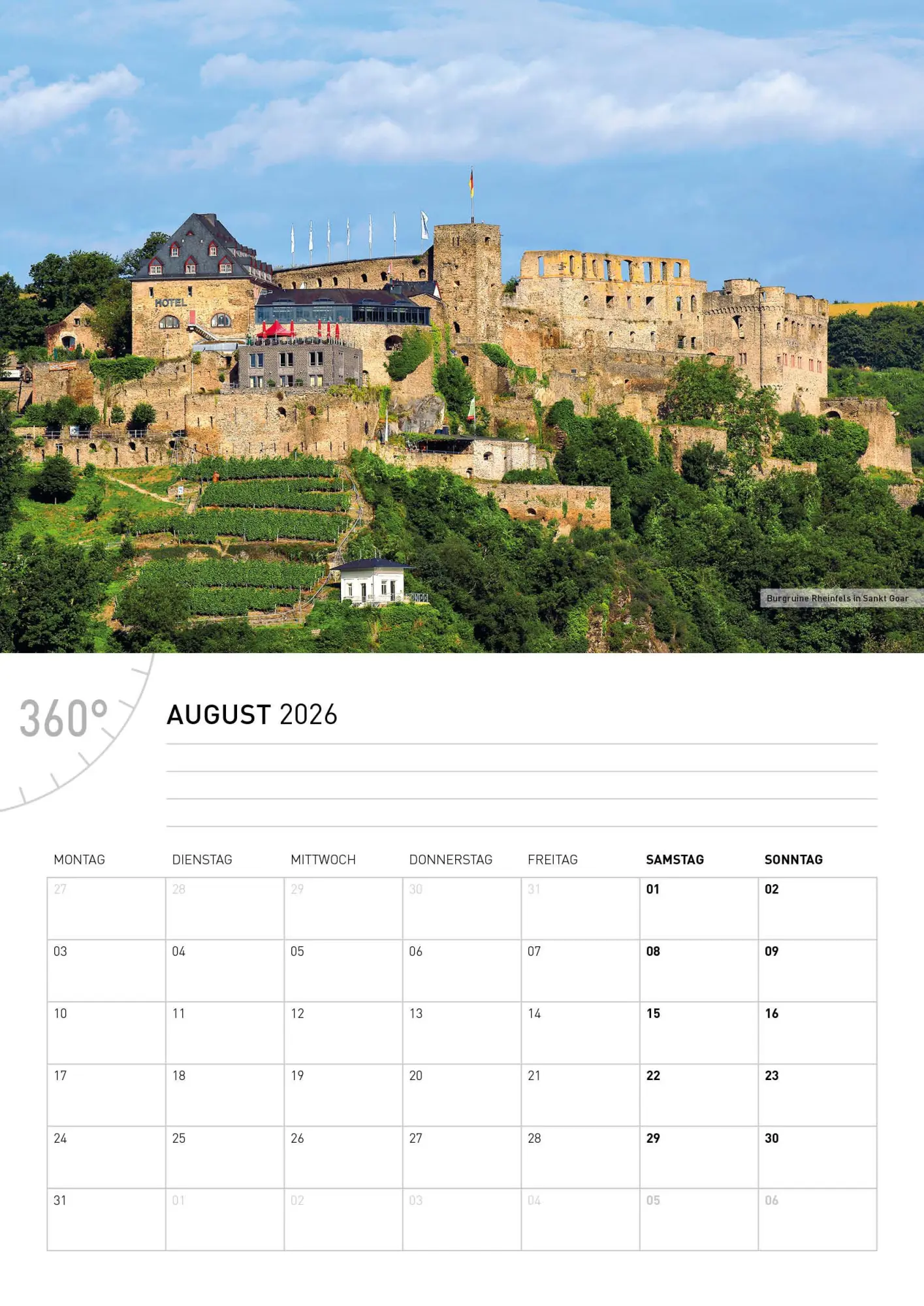 Bild: 9783968556543 | Oberes Mittelrheintal Broschürenkalender 2026 | Friedrich Gier | 28 S.