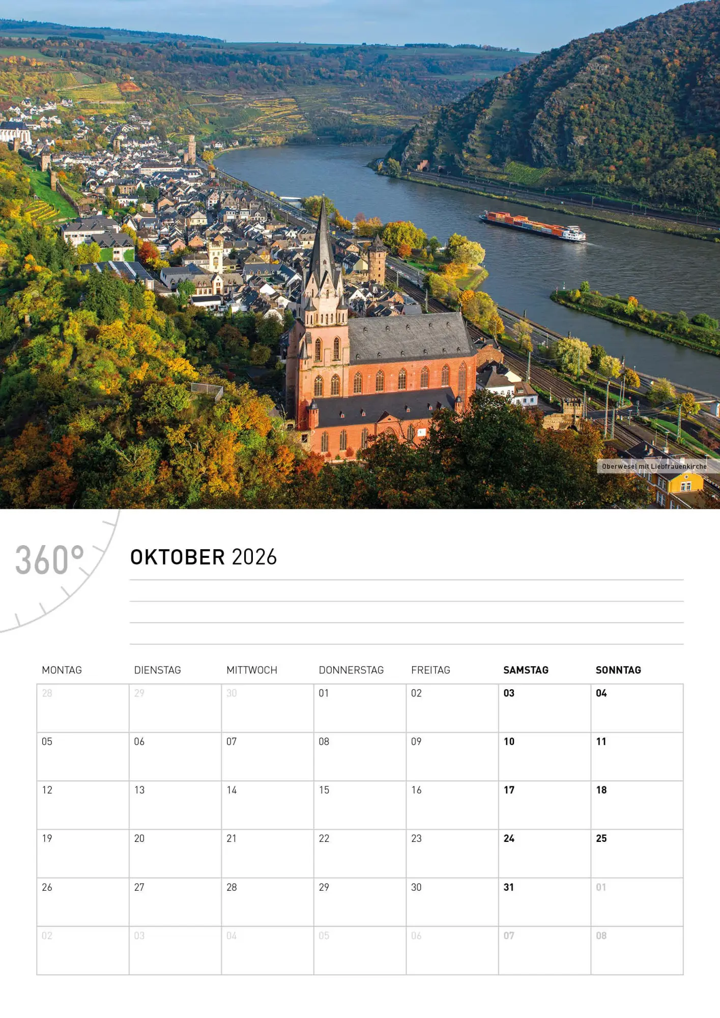 Bild: 9783968556543 | Oberes Mittelrheintal Broschürenkalender 2026 | Friedrich Gier | 28 S.