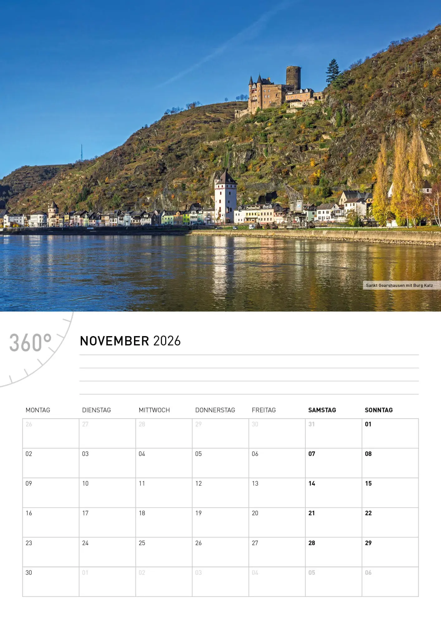 Bild: 9783968556543 | Oberes Mittelrheintal Broschürenkalender 2026 | Friedrich Gier | 28 S.