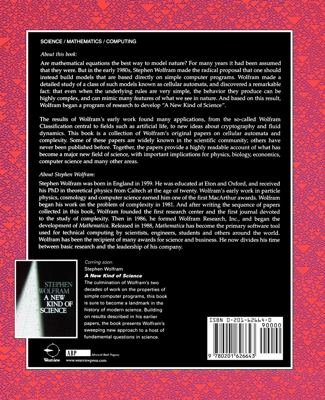 Rückseite: 9780201626643 | Cellular Automata And Complexity | Collected Papers | Stephen Wolfram