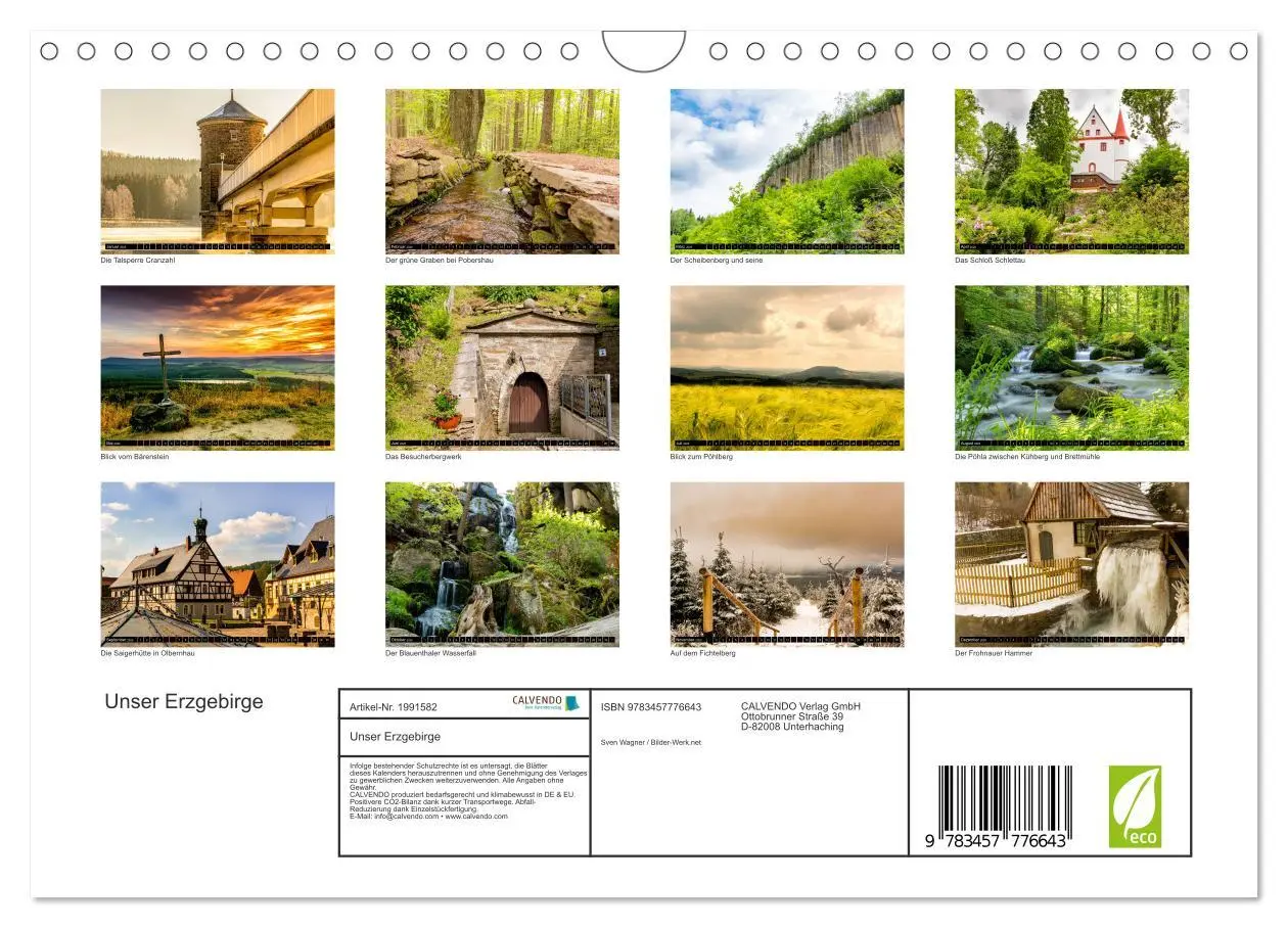 Bild: 9783457776643 | Unser Erzgebirge (Wandkalender 2026 DIN A4 quer), CALVENDO...
