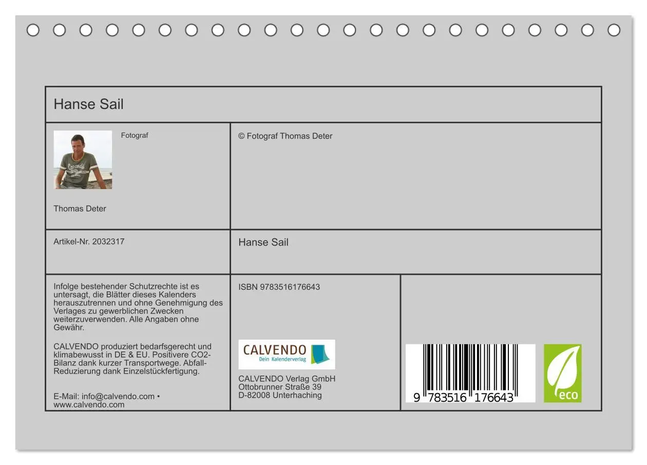 Bild: 9783516176643 | Hanse Sail (Tischkalender 2026 DIN A5 quer), CALVENDO Monatskalender