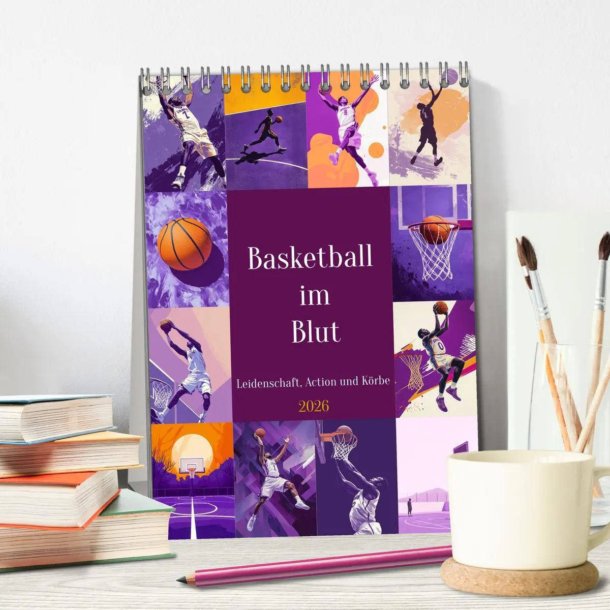 Bild: 9783516246643 | Basketball im Blut (Tischkalender 2026 DIN A5 hoch), CALVENDO...