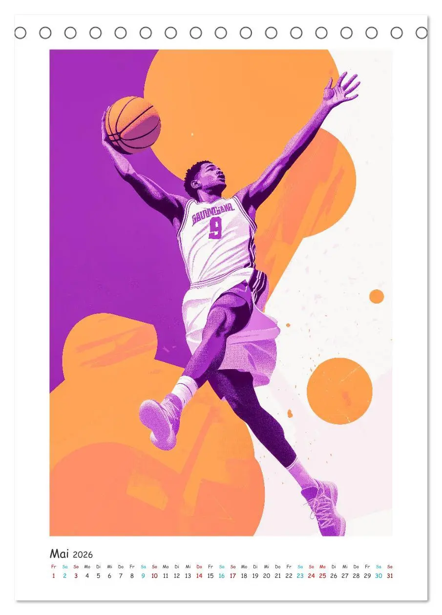 Bild: 9783516246643 | Basketball im Blut (Tischkalender 2026 DIN A5 hoch), CALVENDO...