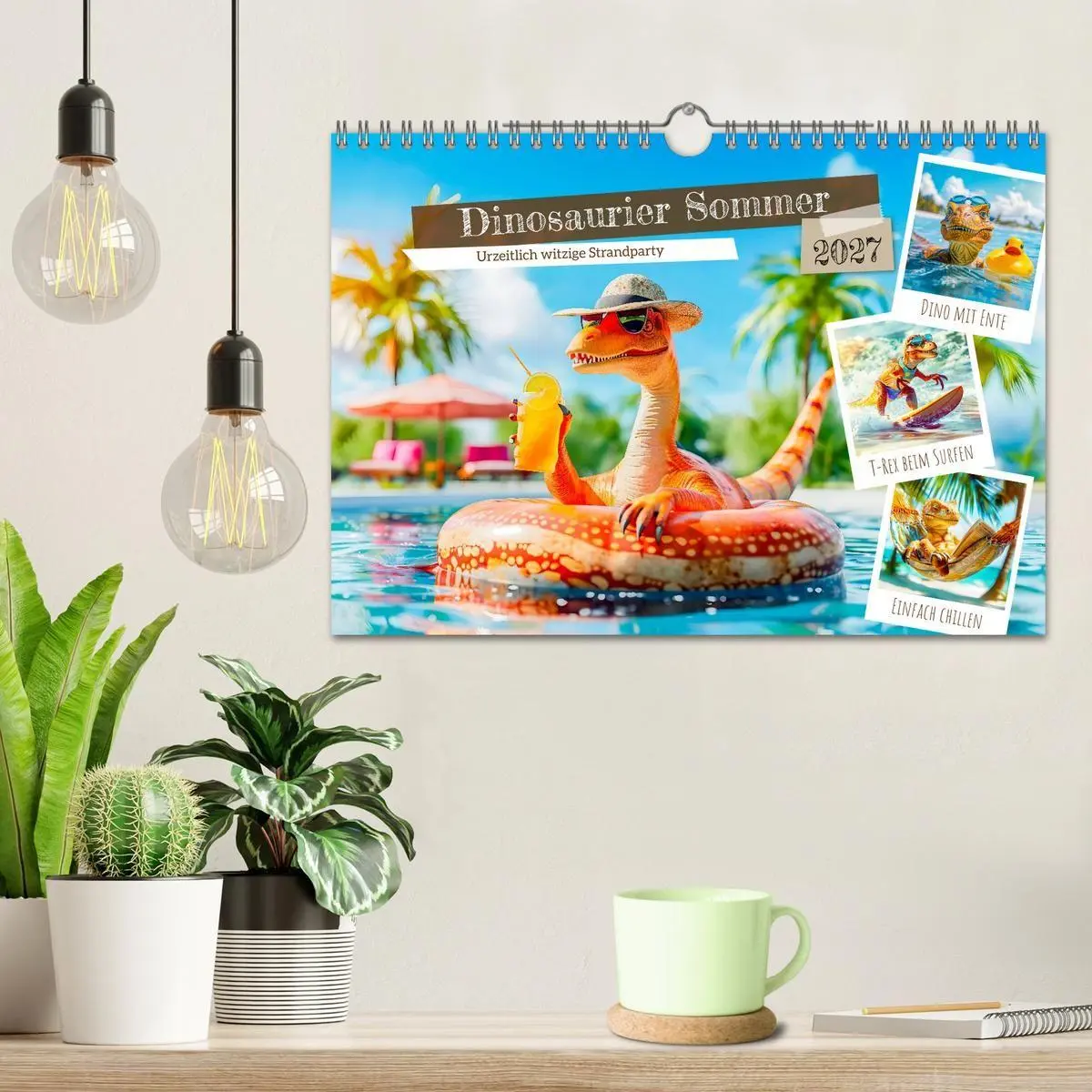 Bild: 9783516936643 | Dinosaurier Sommer - Urzeitlich witzige Strandparty (Wandkalender...