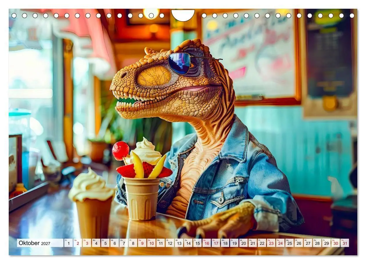 Bild: 9783516936643 | Dinosaurier Sommer - Urzeitlich witzige Strandparty (Wandkalender...