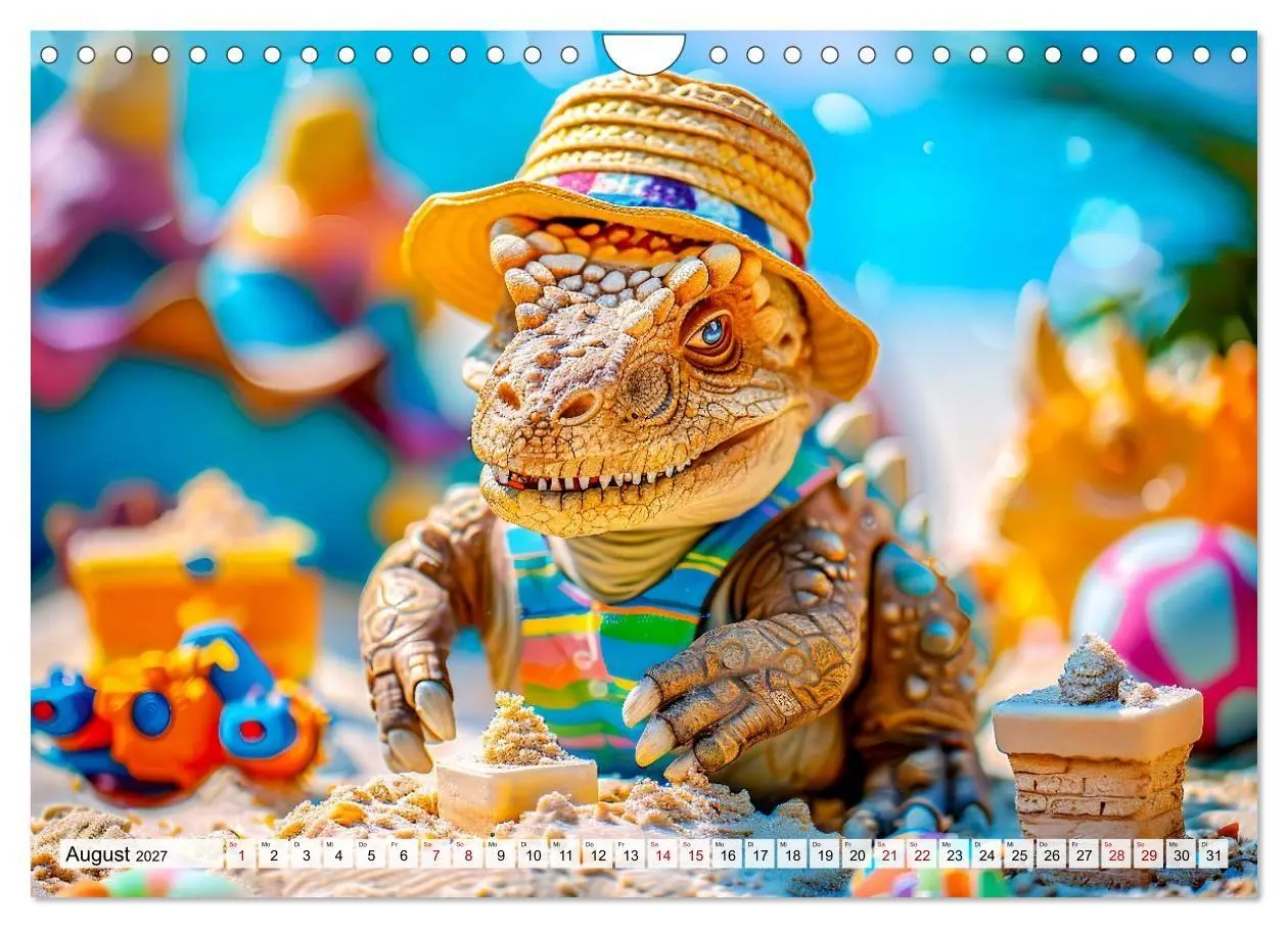 Bild: 9783516936643 | Dinosaurier Sommer - Urzeitlich witzige Strandparty (Wandkalender...