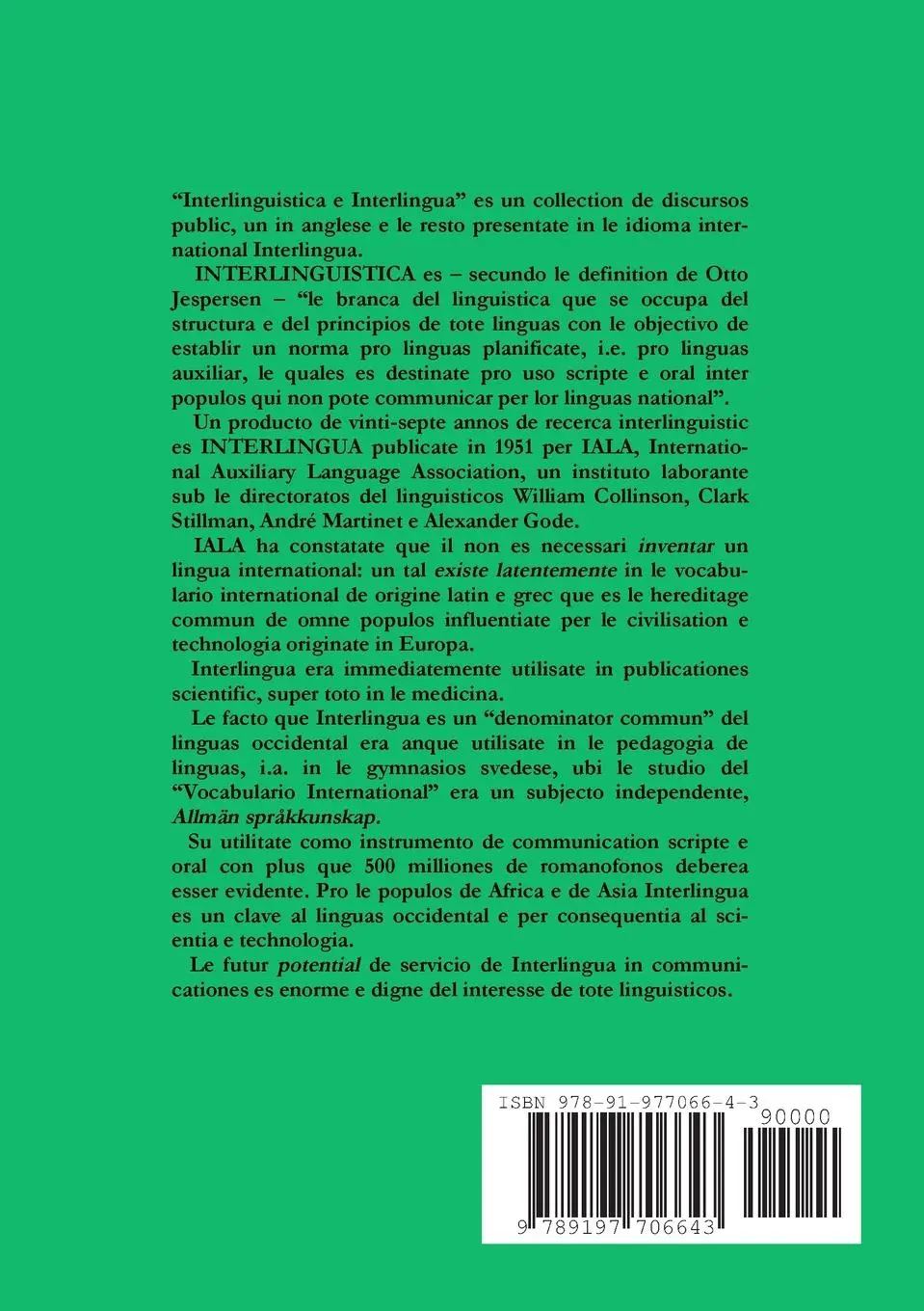 Rückseite: 9789197706643 | Interlinguistica e Interlingua | Ingvar Stenström e Leland B. Yeager