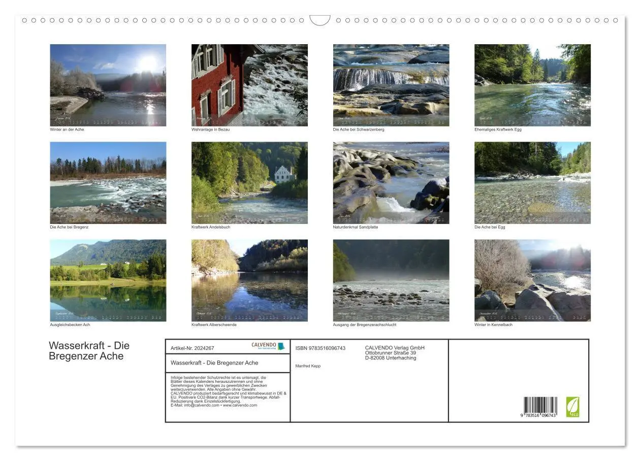 Bild: 9783516096743 | Wasserkraft - Die Bregenzer Ache (Wandkalender 2026 DIN A2 quer),...