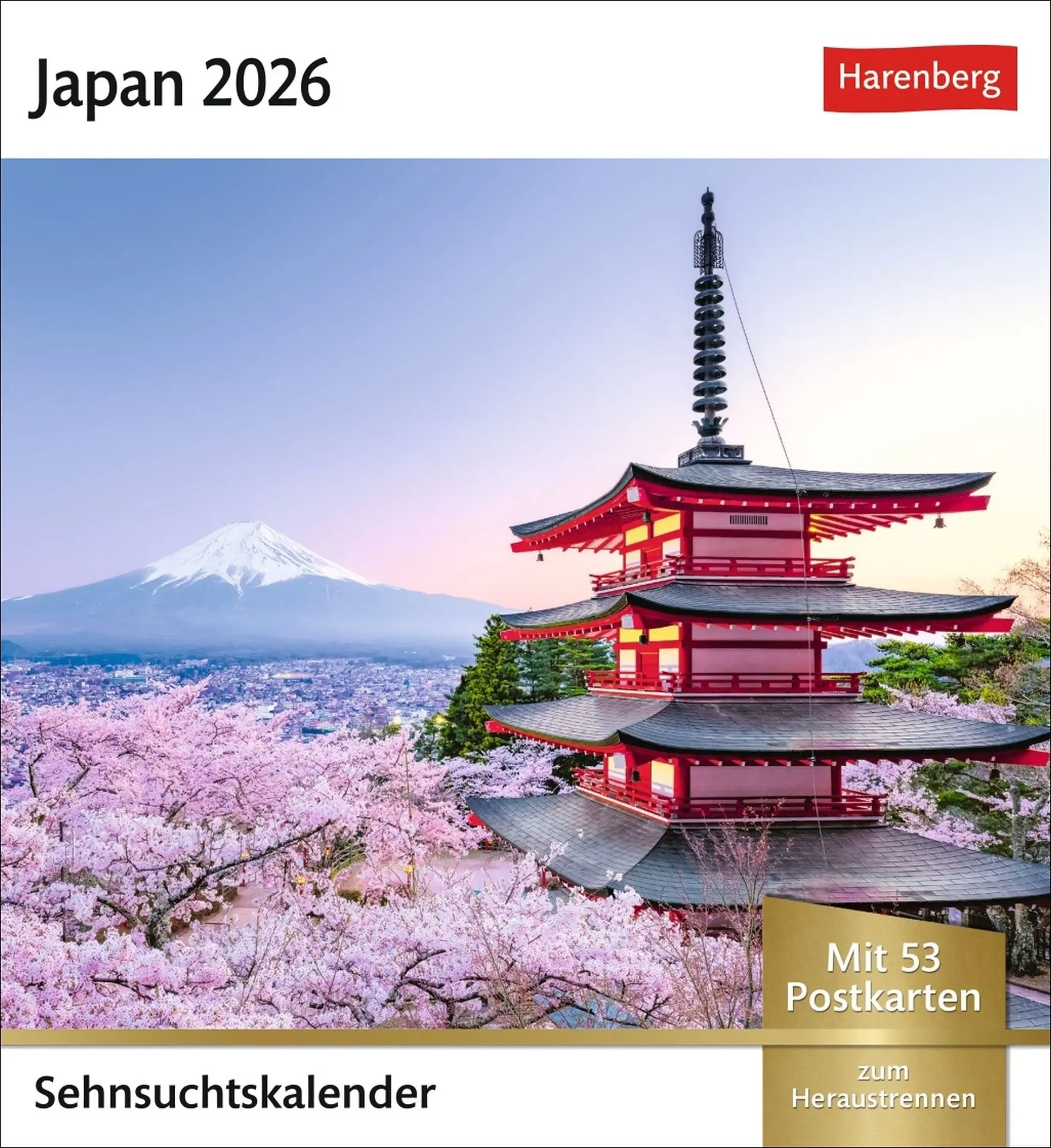Cover: 9783840036743 | Japan Sehnsuchtskalender 2026 - Wochenkalender mit 53 Postkarten