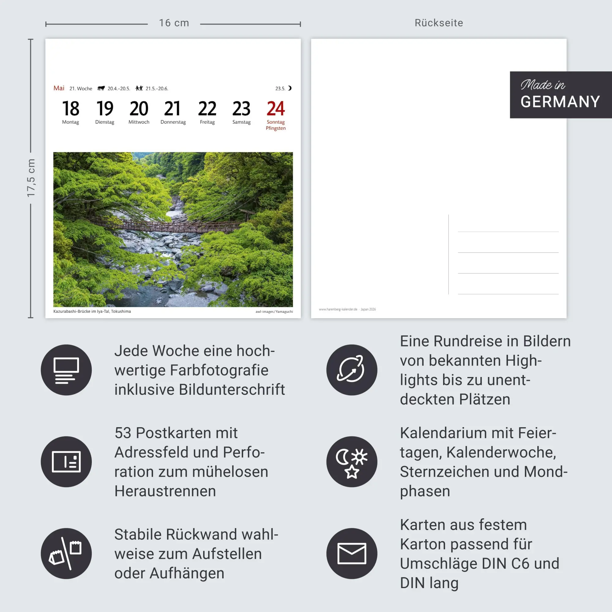 Bild: 9783840036743 | Japan Sehnsuchtskalender 2026 - Wochenkalender mit 53 Postkarten