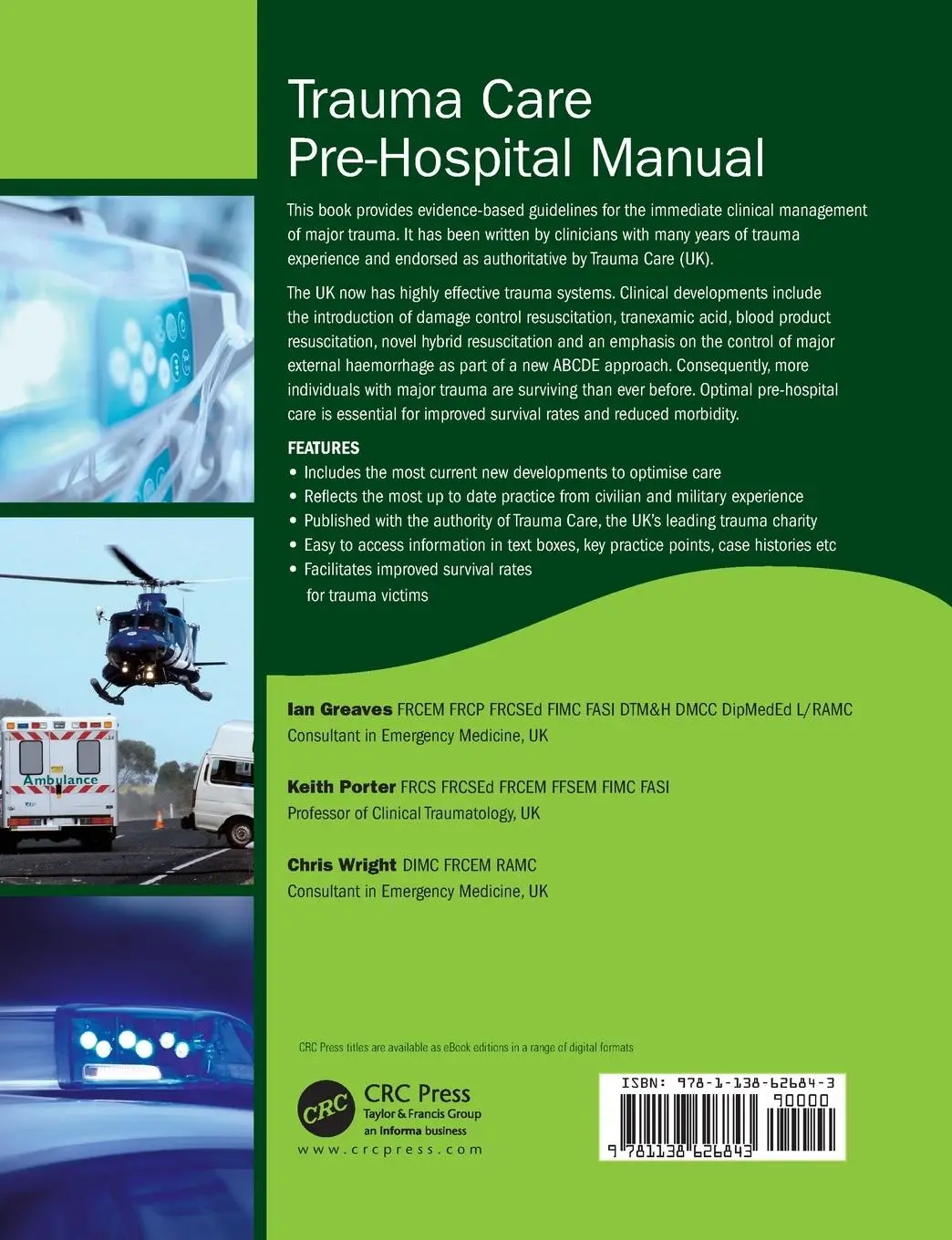Rückseite: 9781138626843 | Trauma Care Pre-Hospital Manual | Ian Greaves (u. a.) | Taschenbuch